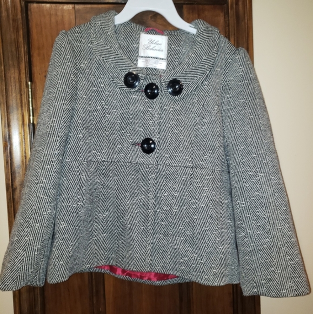 Urban Behavior hounds tooth wool blend coat jacket